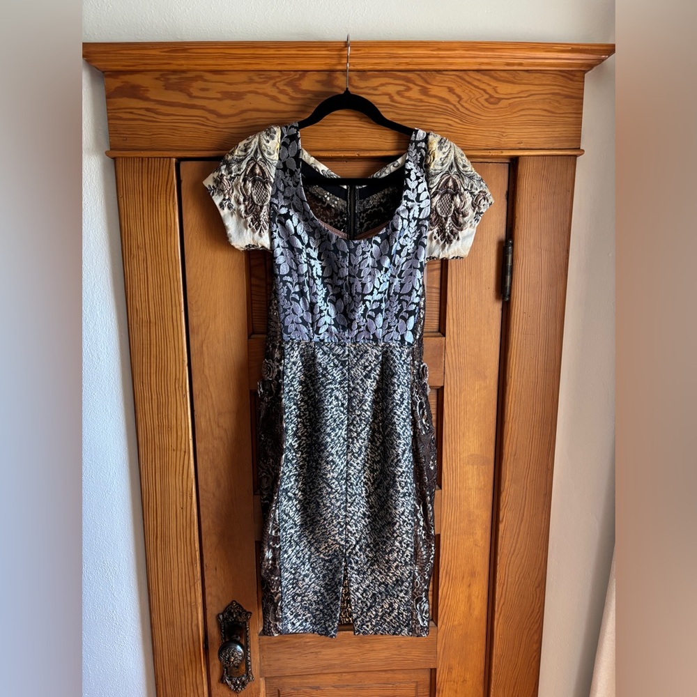 Anthropologie Beguile by Byron Lars Noemi Embroidered Brocade Dress Size 2 - Picture 5 of 6